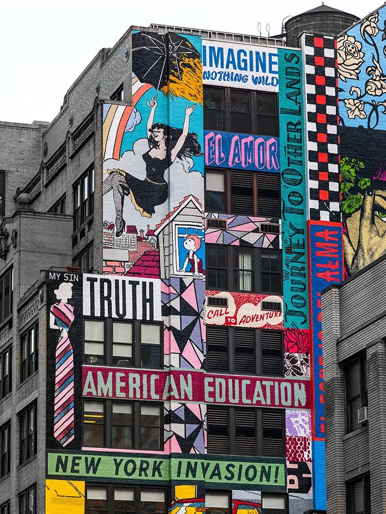 Advertisements on building exterior-New York art print by Assaf Frank for $57.95 CAD