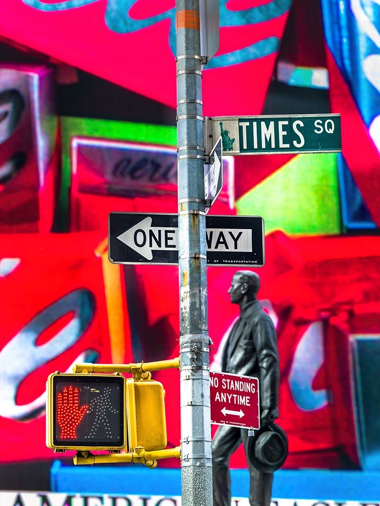 Road signs on traffic signal-New York art print by Assaf Frank for $57.95 CAD