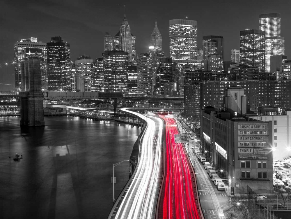Strip lights on streets of Manhattan by east river, New York art print by Assaf Frank for $57.95 CAD
