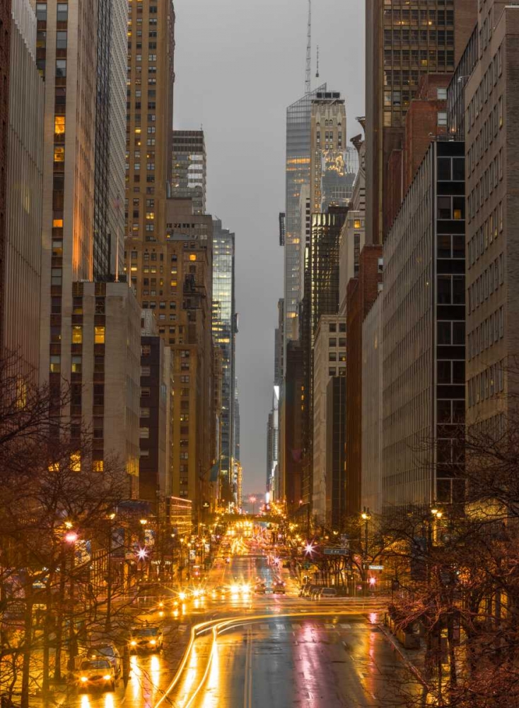 Evening view of streets of Manhattan, New York City art print by Assaf Frank for $57.95 CAD