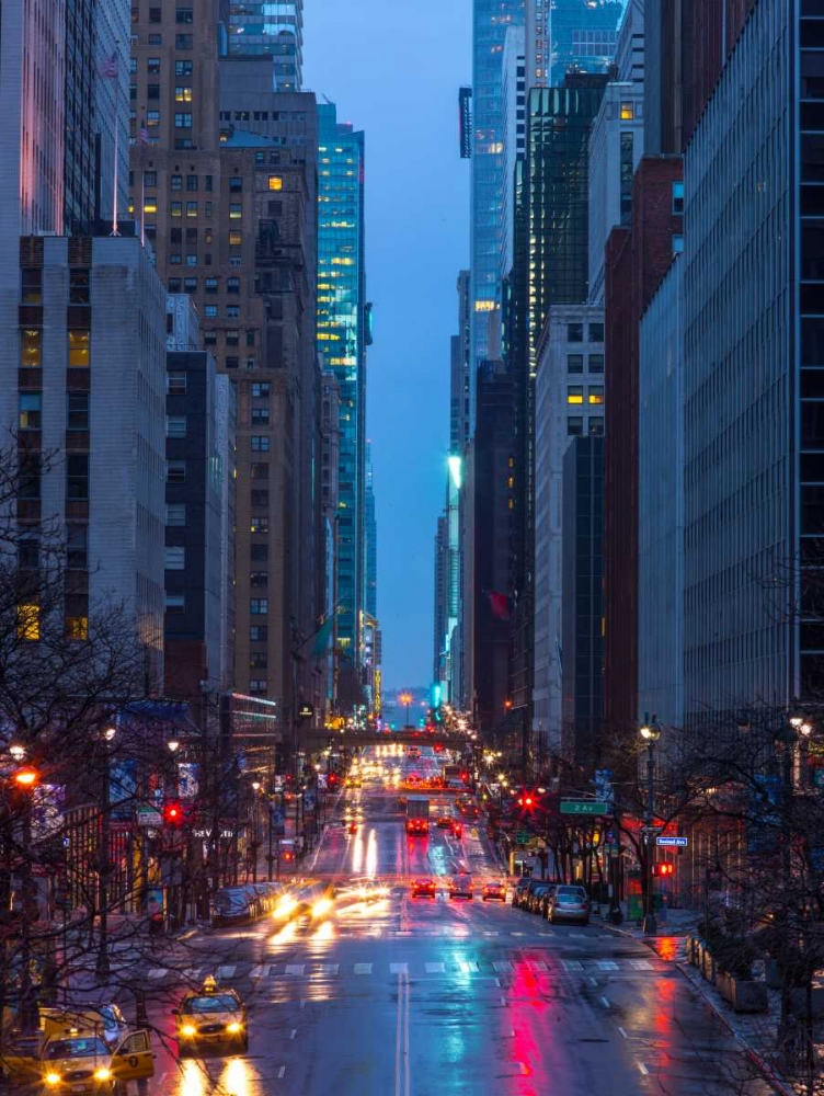 Evening view of streets of Manhattan, New York City art print by Assaf Frank for $57.95 CAD