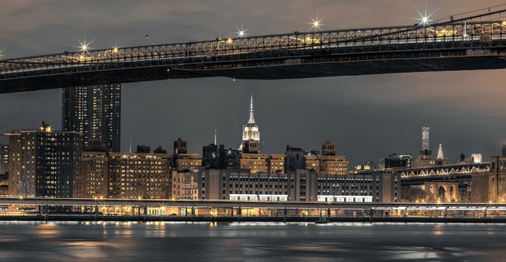 Evening view of Lower Manhattan skyline, New York art print by Assaf Frank for $57.95 CAD