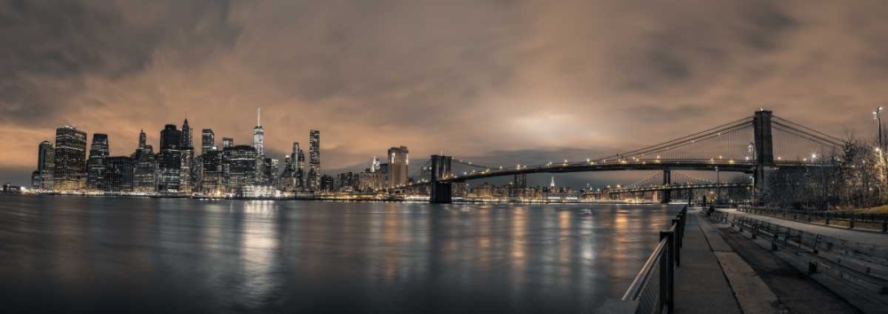 Lower Manhattan skyline in evening, New York art print by Assaf Frank for $57.95 CAD