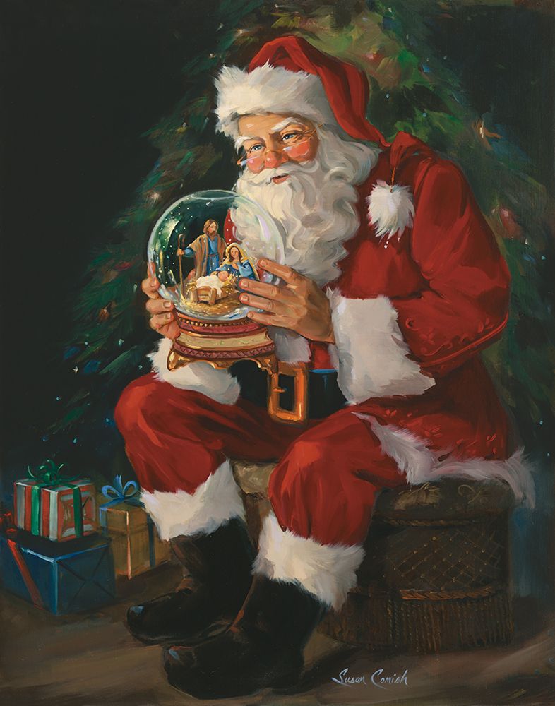 Santa Snowglobe art print by Susan Comish for $57.95 CAD