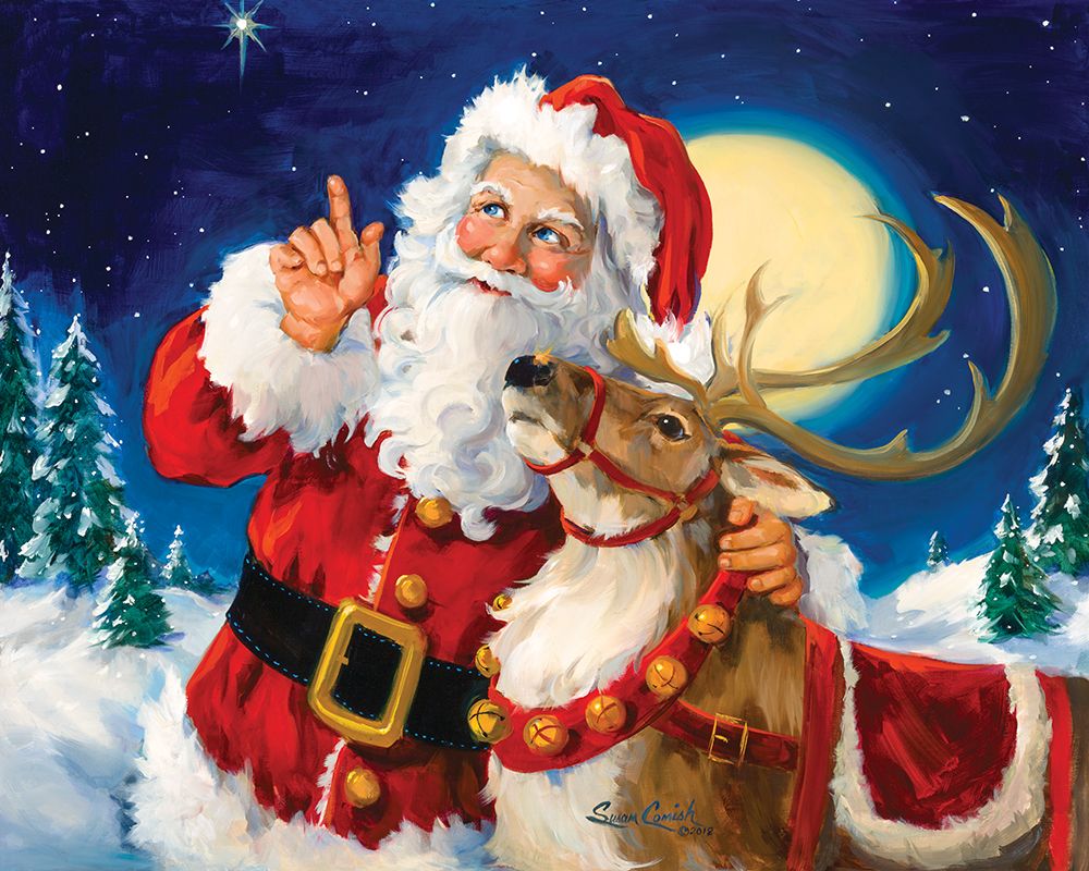 Santas Lead Reindeer art print by Susan Comish for $57.95 CAD