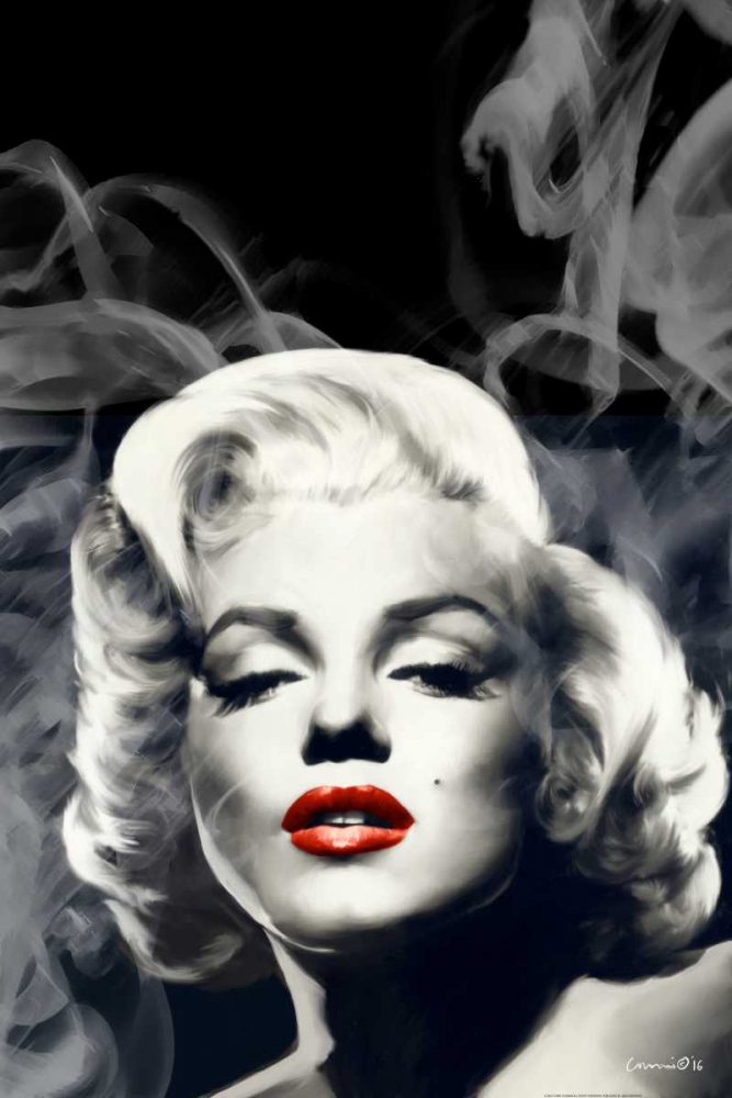 Red Lips Marilyn In Smoke art print by Chris Consani for $57.95 CAD