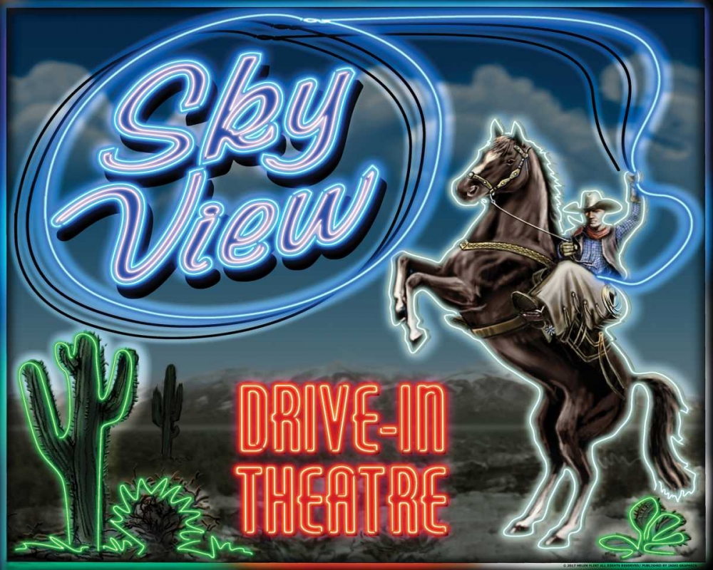 Skyview Drive In art print by Helen Flint for $57.95 CAD