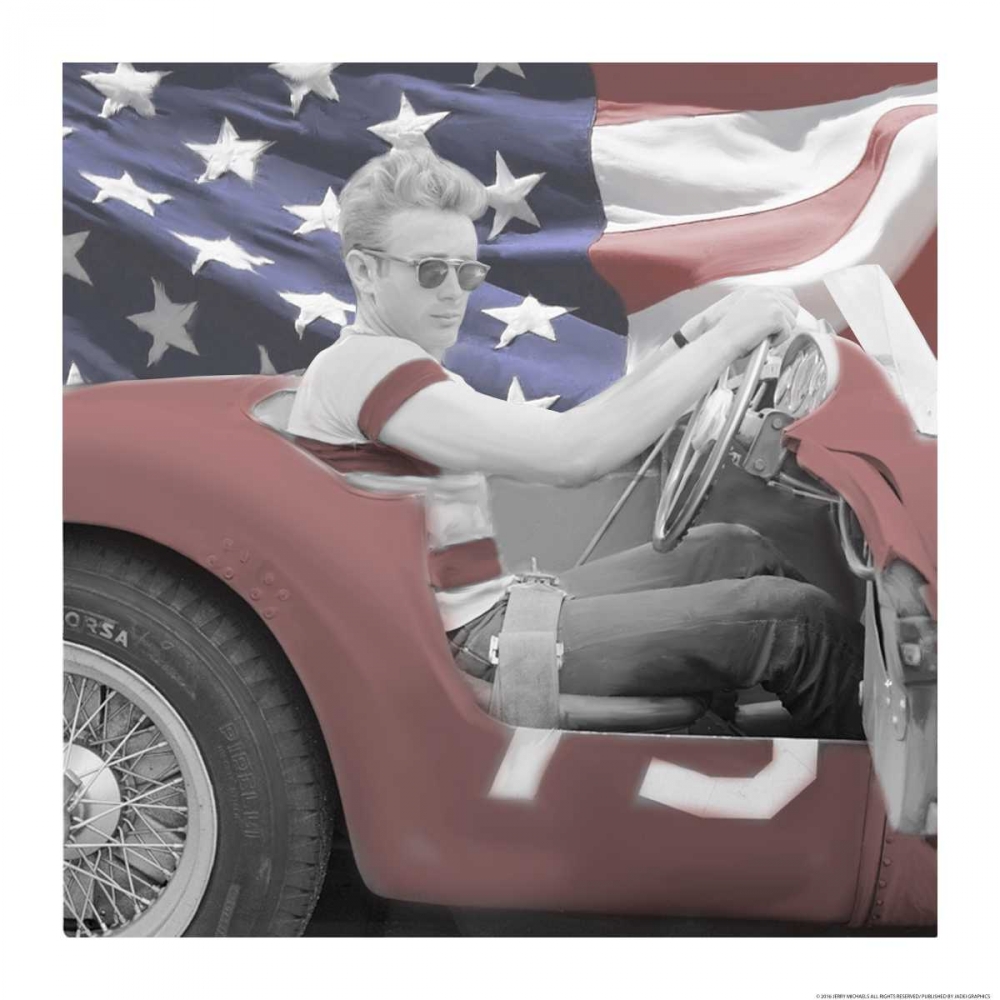James Dean Flag W Border art print by Jerry Michaels for $57.95 CAD