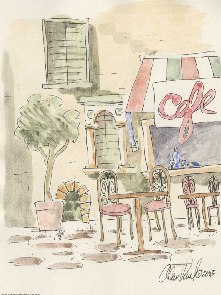 Sidewalk Cafe art print by Alan Paul for $57.95 CAD