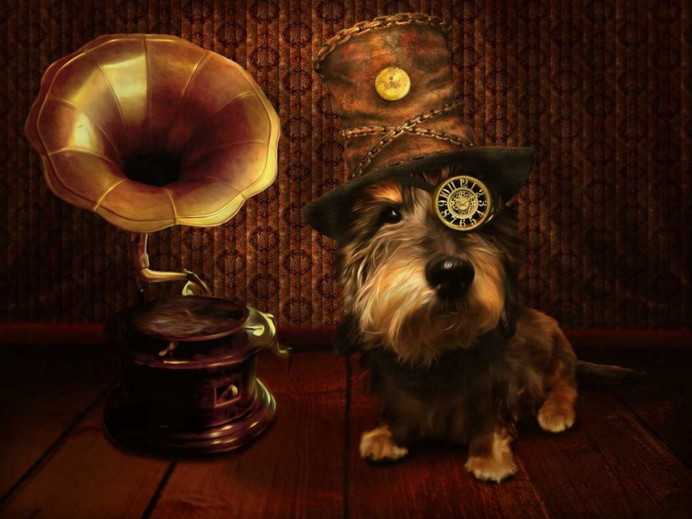 Steampunk Dog art print by Babette for $57.95 CAD