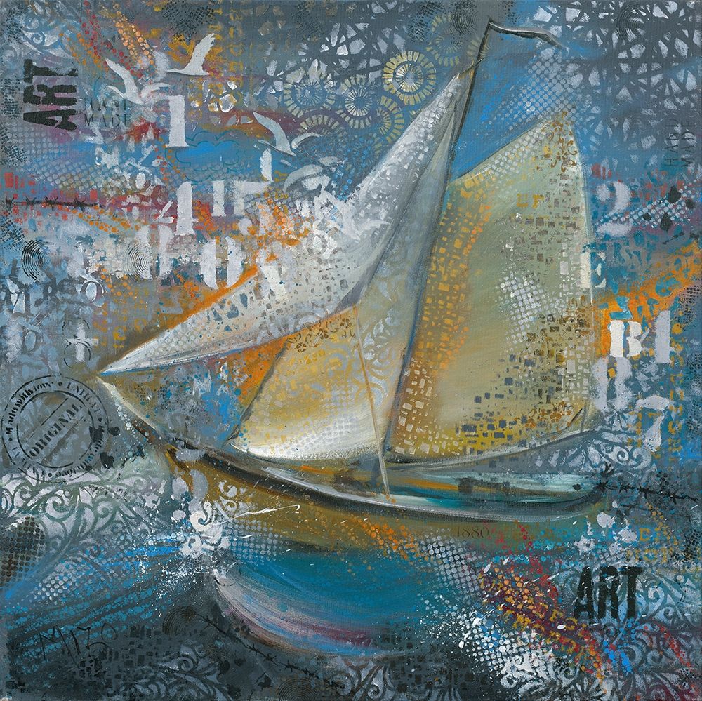 Sails in blue art print by Mizo for $57.95 CAD