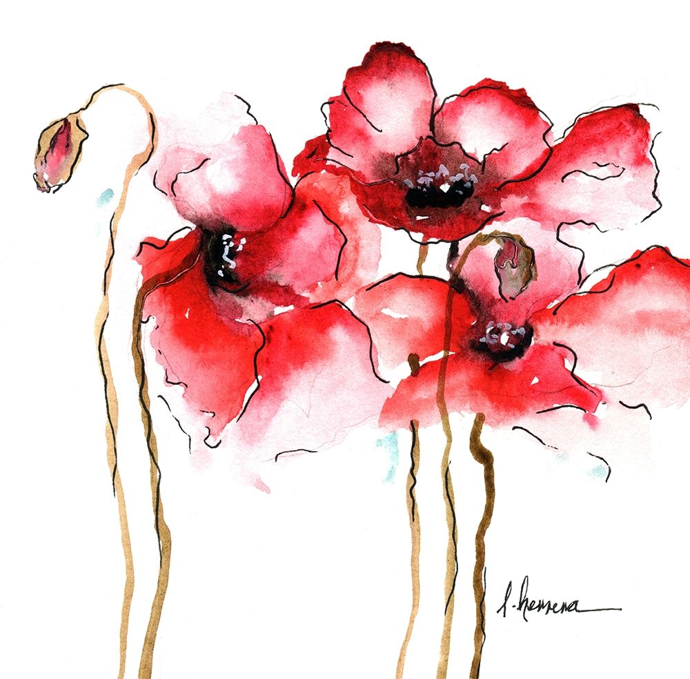 WATERCOLOR POPPIES I art print by Leticia Herrera for $57.95 CAD