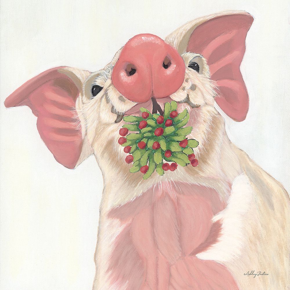 Christmas Pig art print by Ashley Justice for $57.95 CAD