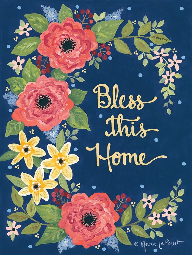 Floral Bless This Home art print by Annie LaPoint for $57.95 CAD