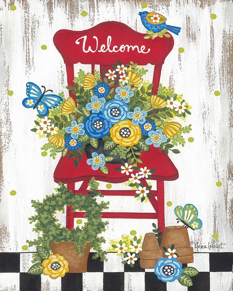 Welcome Garden Chair art print by Annie Lapoint for $57.95 CAD