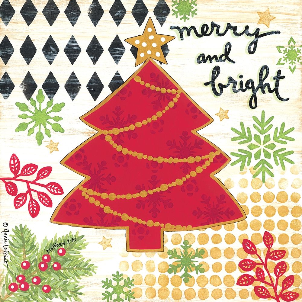 Happy Noel Christmas Tree art print by Annie LaPoint for $57.95 CAD