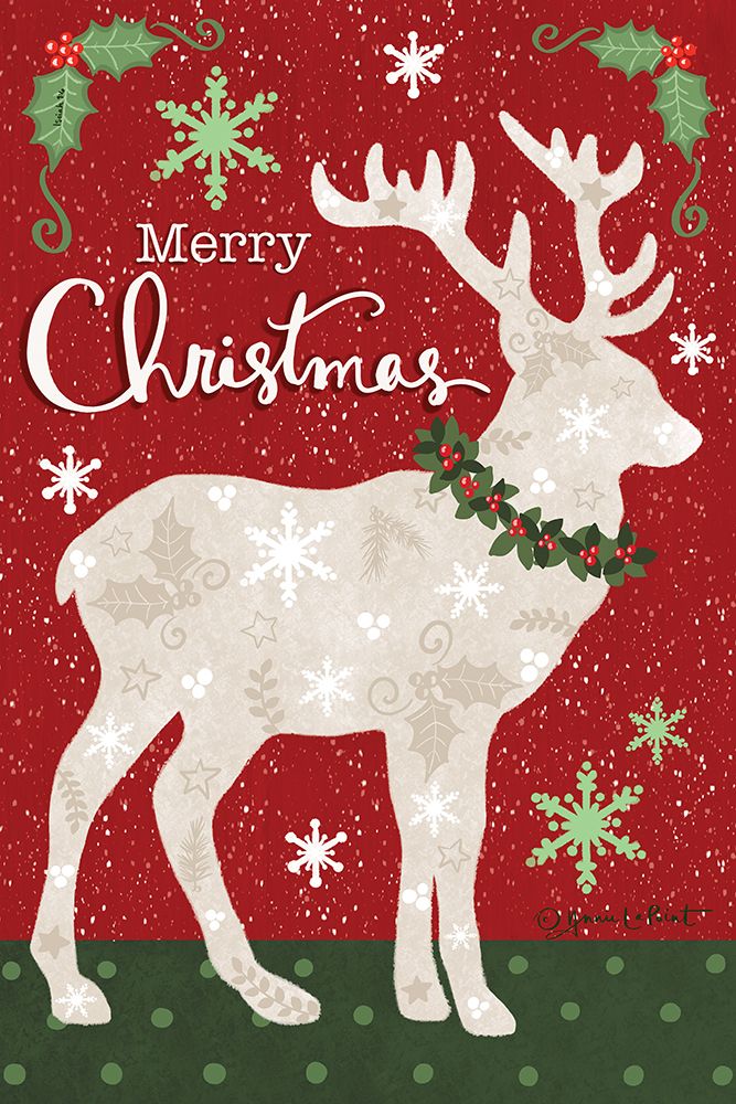 Merry Christmas Reindeer art print by Annie LaPoint for $57.95 CAD