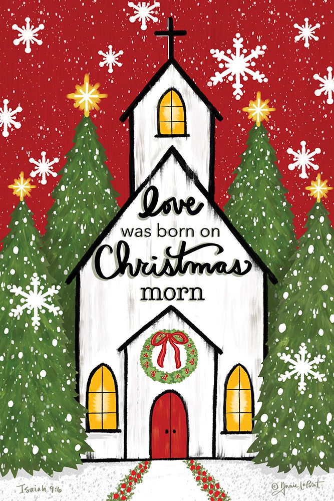 Christmas Church art print by Annie LaPoint for $57.95 CAD