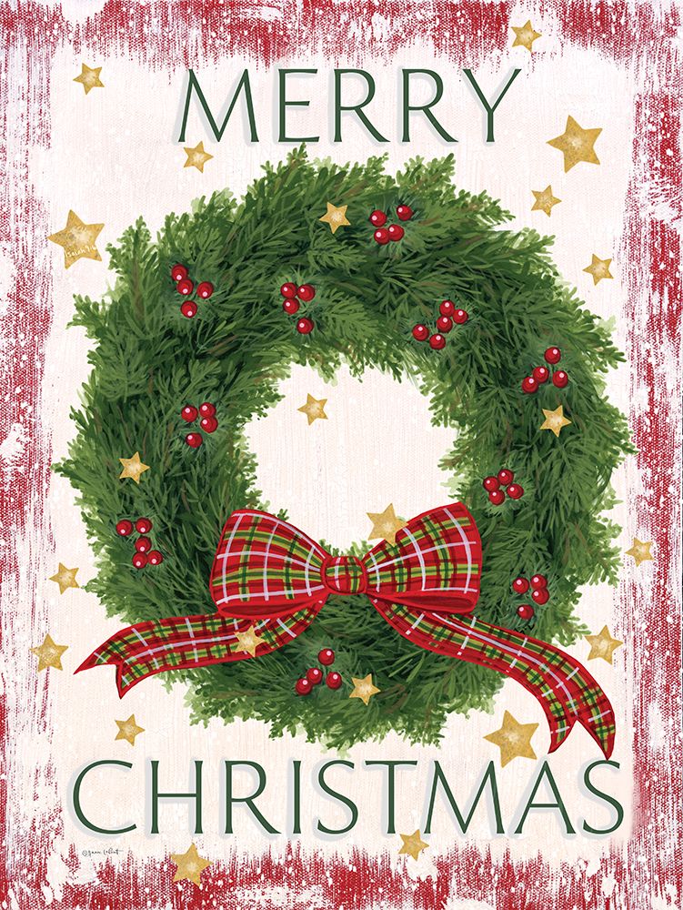 Merry Christmas Wreath art print by Annie LaPoint for $57.95 CAD