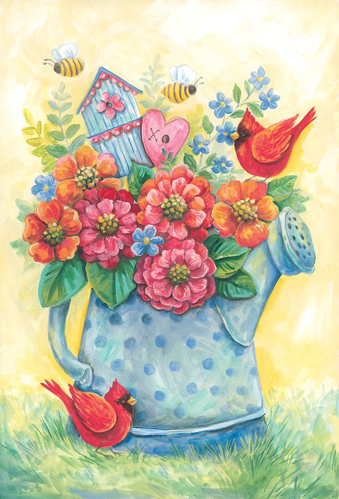 Springtime Watering Can art print by Diane Kater for $57.95 CAD