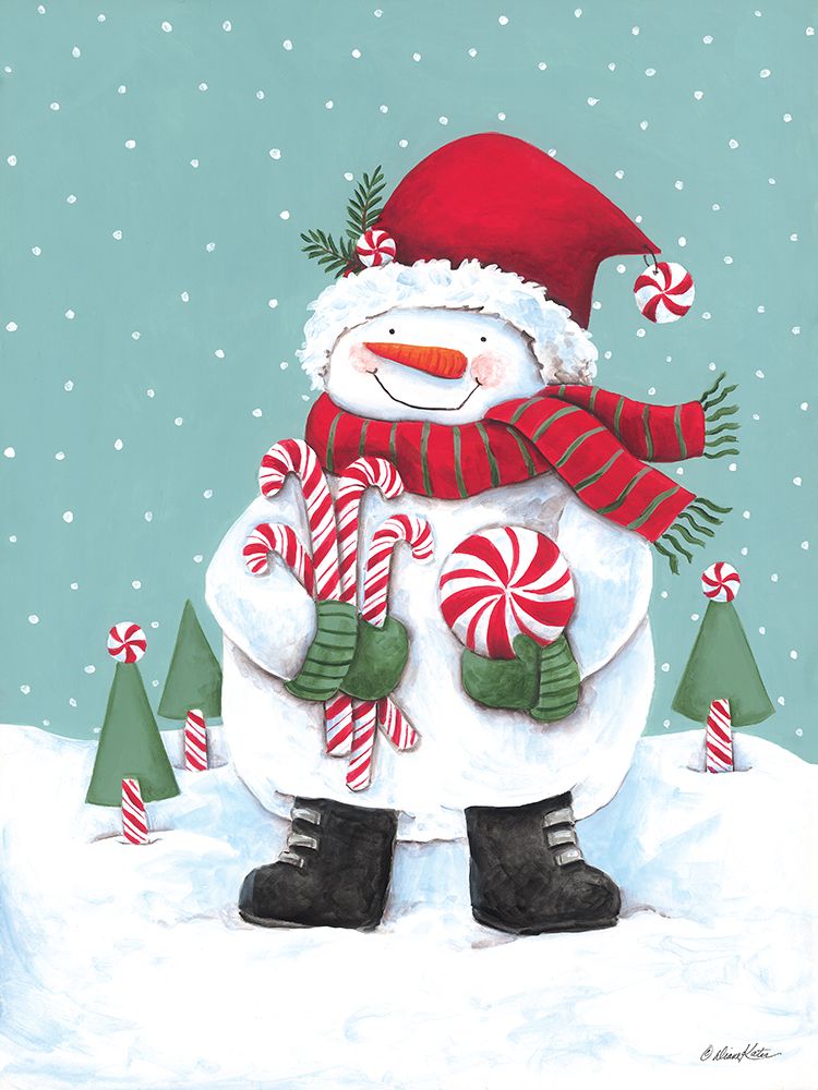 Candy Snowman art print by Diane Kater for $57.95 CAD