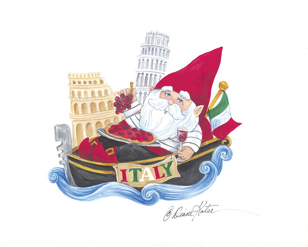 Italy Gnome art print by Diane Kater for $57.95 CAD
