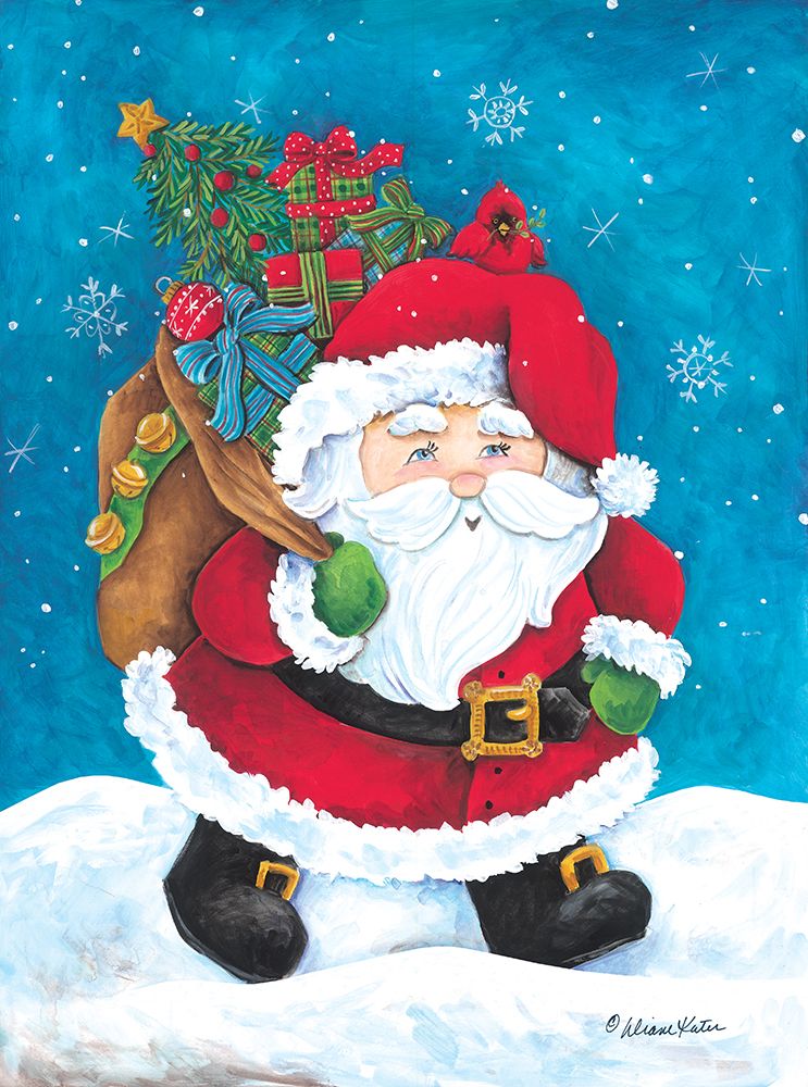 Santa Claus with Sack of Presents art print by Diane Kater for $57.95 CAD