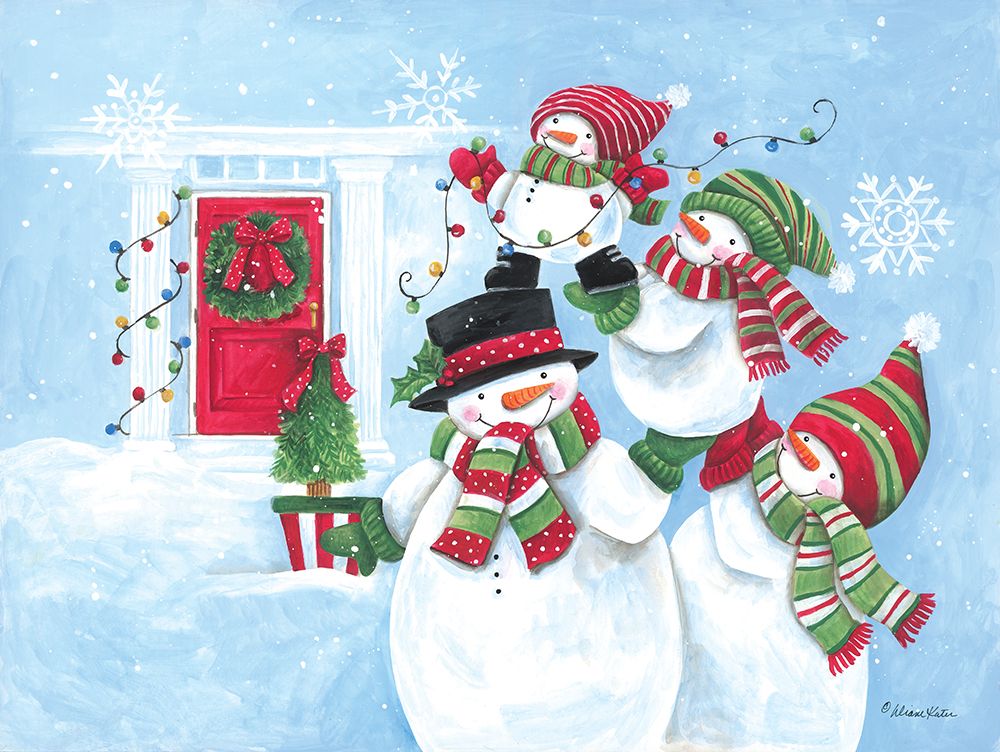 Snowman Family Fun art print by Diane Kater for $57.95 CAD