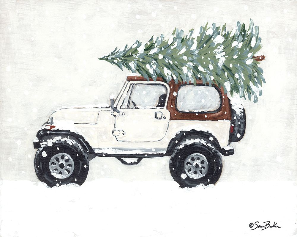 Country Road Christmas Tree art print by Sara Baker for $57.95 CAD