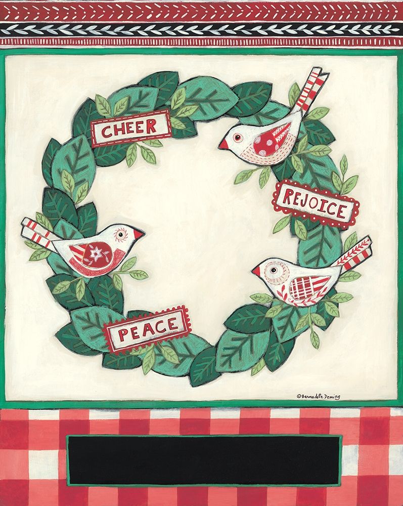 Cheer Peace Rejoice Wreath art print by Bernadette Deming for $57.95 CAD