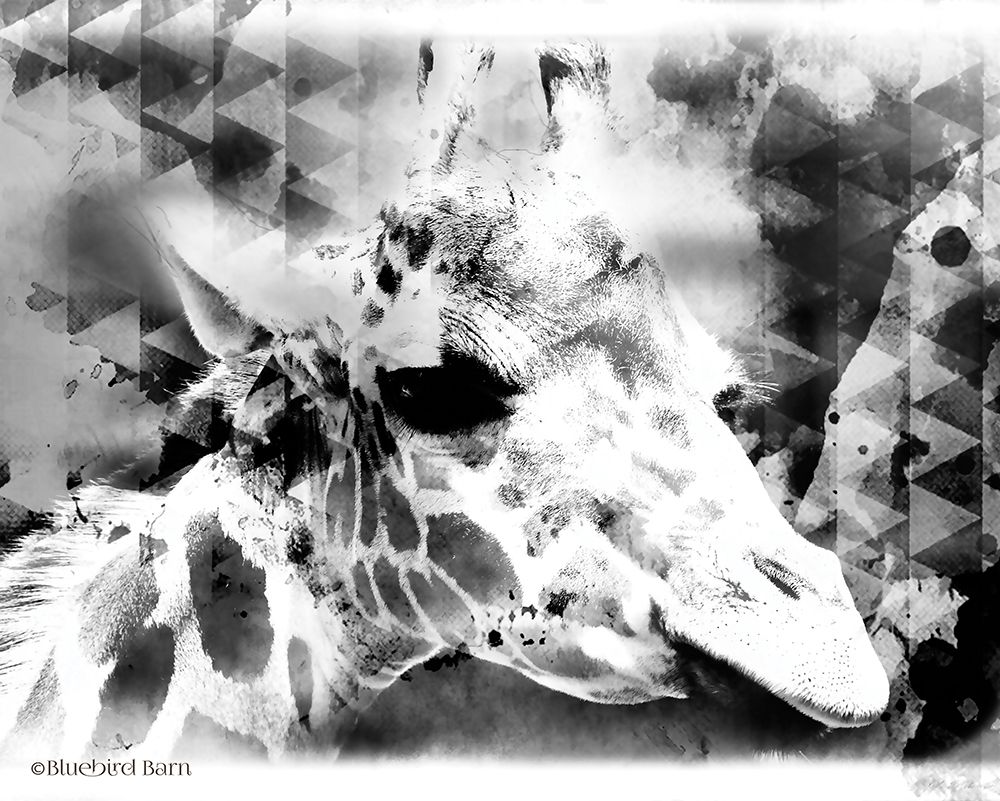 Modern Black And White Giraffe art print by Bluebird Barn for $57.95 CAD