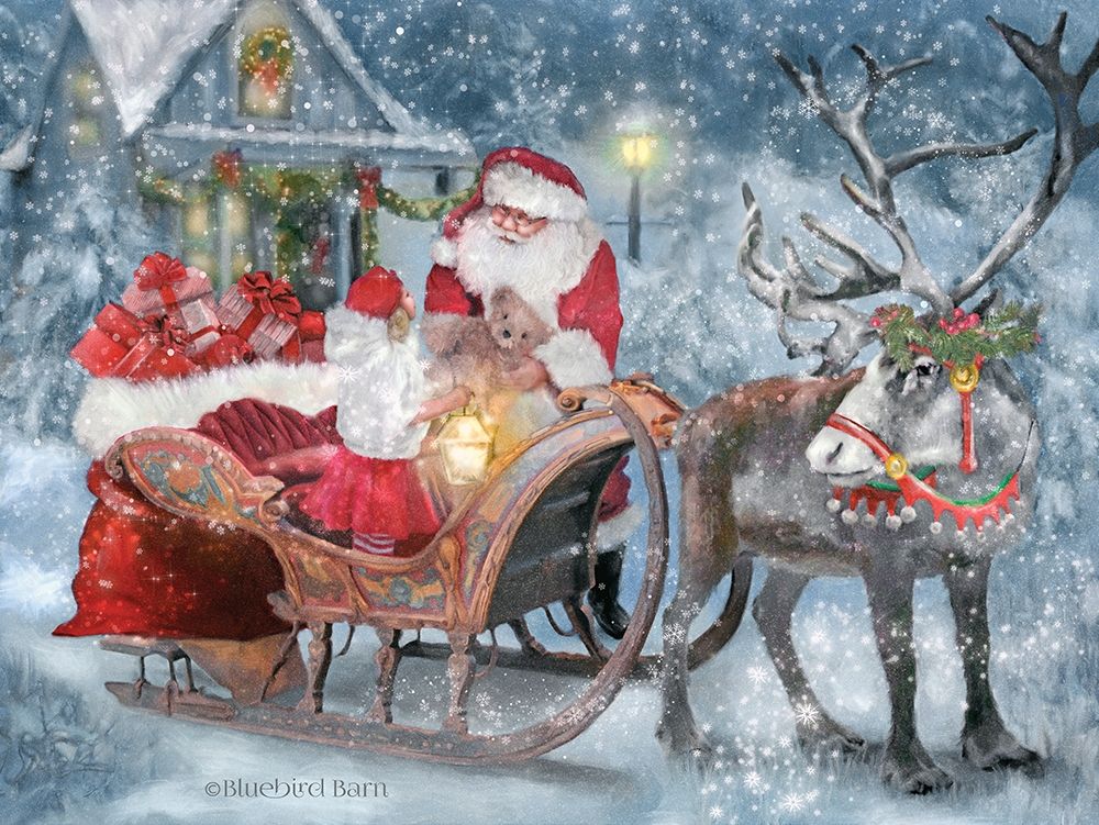 Santas Little Helper  art print by Bluebird Barn for $57.95 CAD