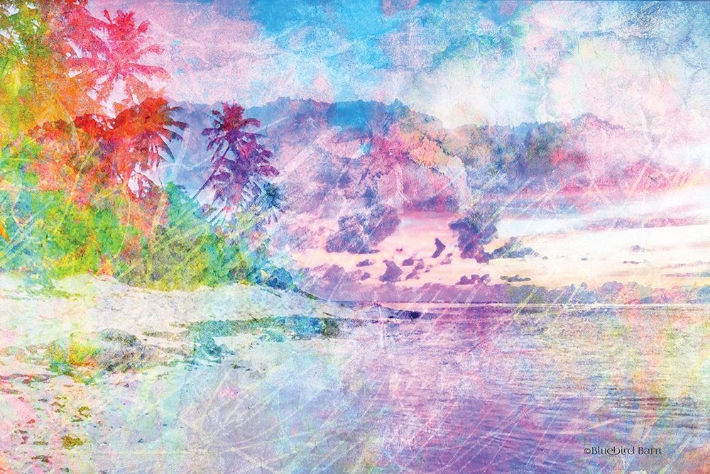 Rainbow Bright Beach Scene art print by Bluebird Barn for $57.95 CAD