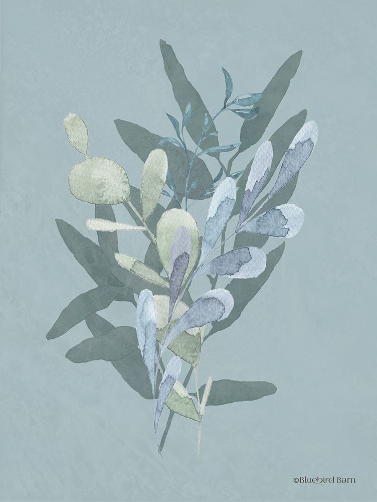 Watercolor Greenery Series Medium Teal II art print by Bluebird Barn for $57.95 CAD