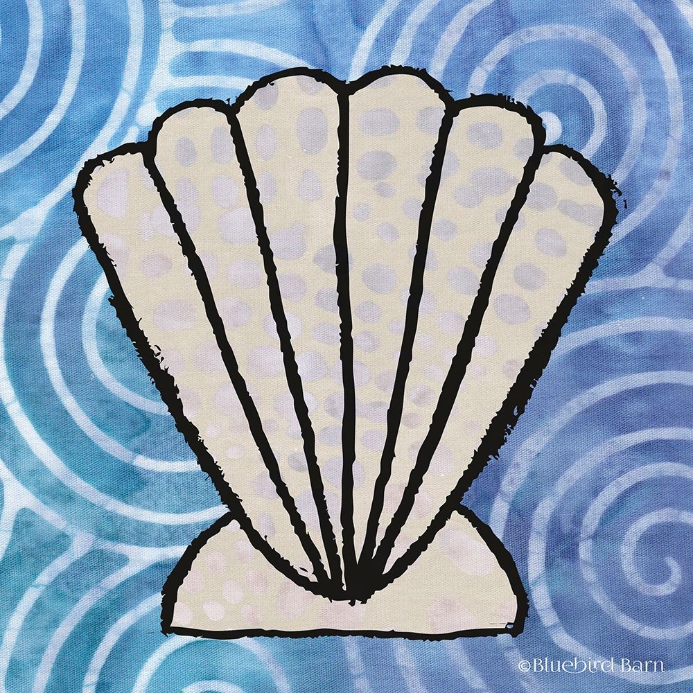Whimsy Coastal Clam Shell art print by Bluebird Barn for $57.95 CAD
