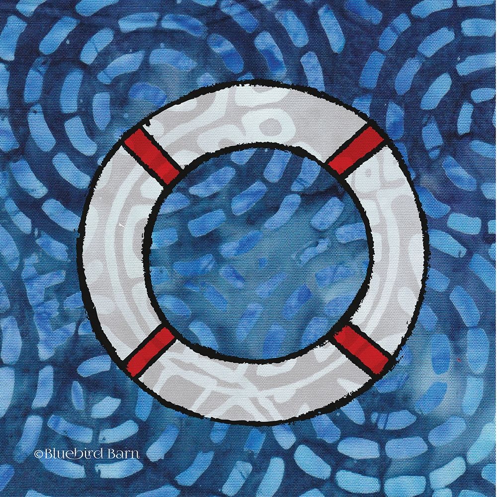 Whimsy Coastal Ring Buoy art print by Bluebird Barn for $57.95 CAD