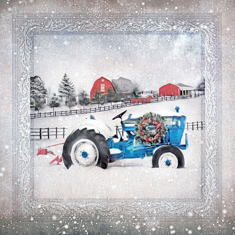 Christmas Tractor art print by Bluebird Barn for $57.95 CAD