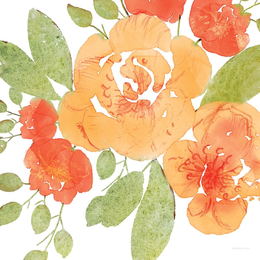 Peachy Floral II art print by Bluebird Barn for $57.95 CAD