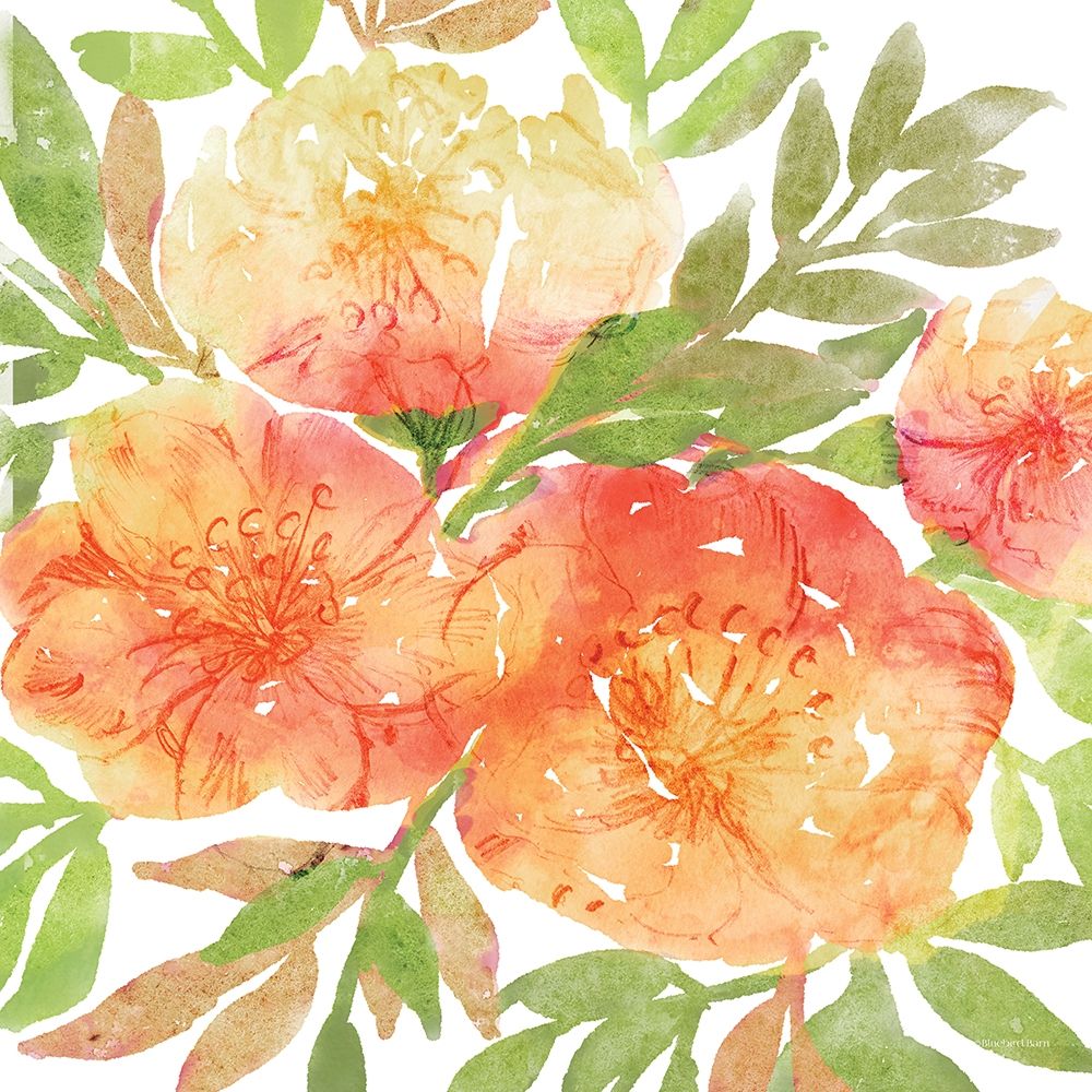 Peachy Floral IIO art print by Bluebird Barn for $57.95 CAD