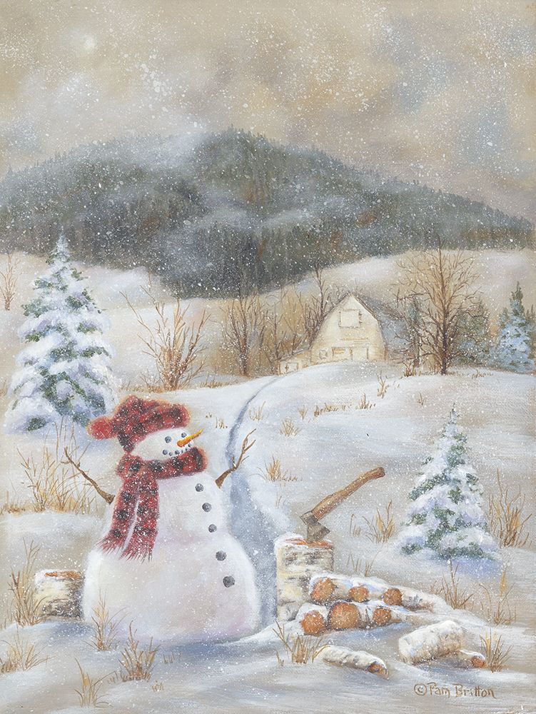 Snowy Day Fun art print by Pam Britton for $57.95 CAD