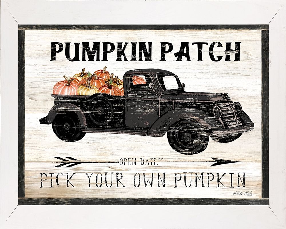 Pumpkin Patch Black Truck art print by Cindy Jacobs for $57.95 CAD