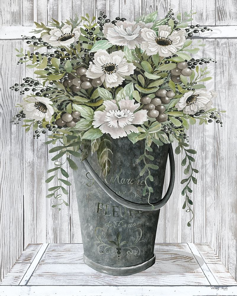 Galvanized Fleurs      art print by Cindy Jacobs for $57.95 CAD