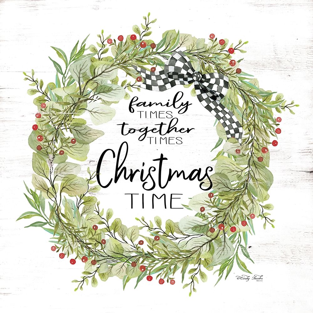 Christmas Time Wreath art print by Cindy Jacobs for $57.95 CAD
