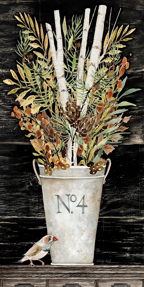 No. 4 Fall Flowers and Birch 1    art print by Cindy Jacobs for $57.95 CAD