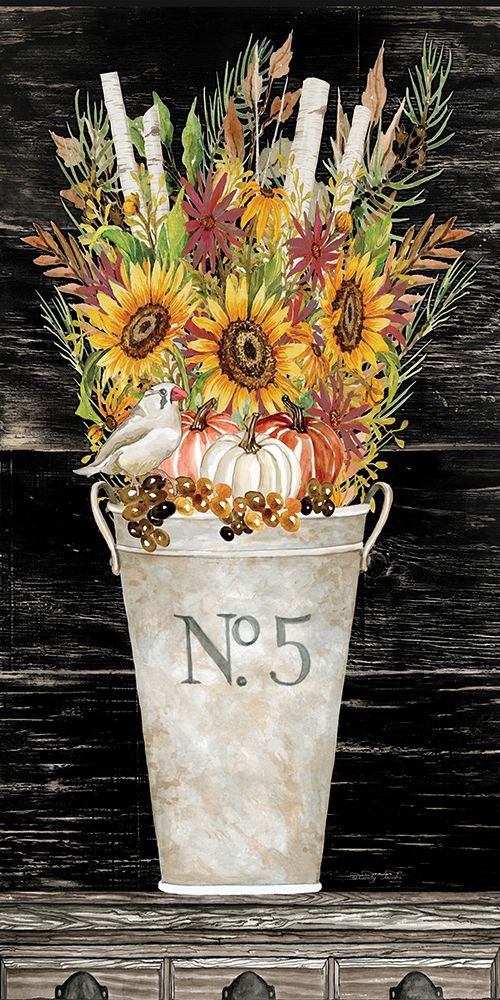 No. 5 Fall Flowers and Birch 1    art print by Cindy Jacobs for $57.95 CAD