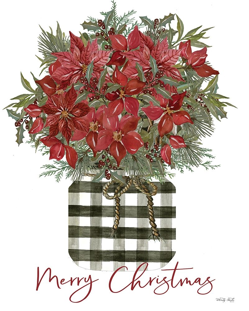Merry Christmas Poinsettia art print by Cindy Jacobs for $57.95 CAD