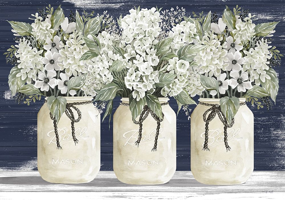 White Floral Trio    art print by Cindy Jacobs for $57.95 CAD