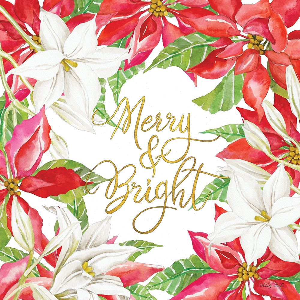 Merry And Bright Poinsettias art print by Cindy Jacobs for $57.95 CAD