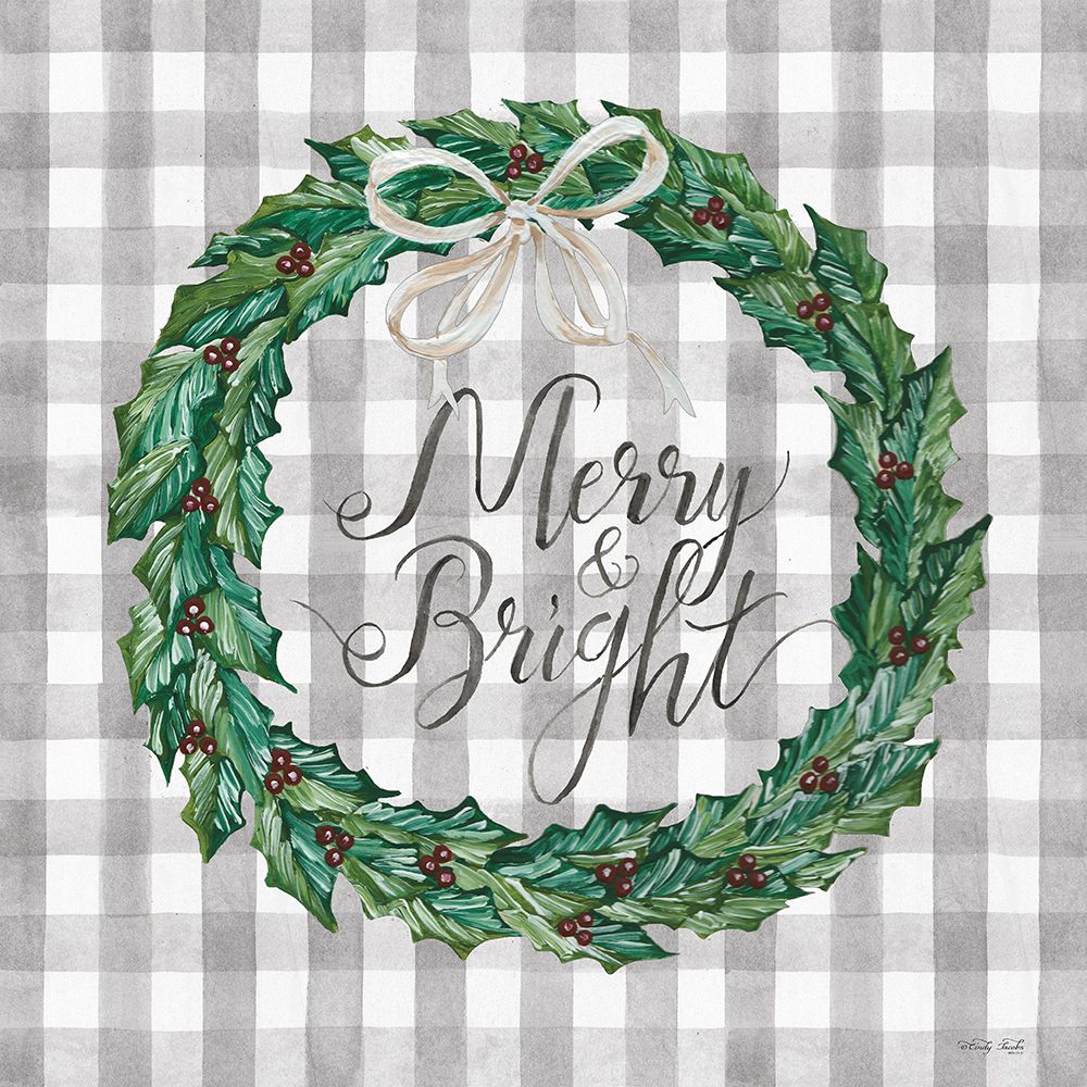 Merry and Bright Wreath art print by Cindy Jacobs for $57.95 CAD