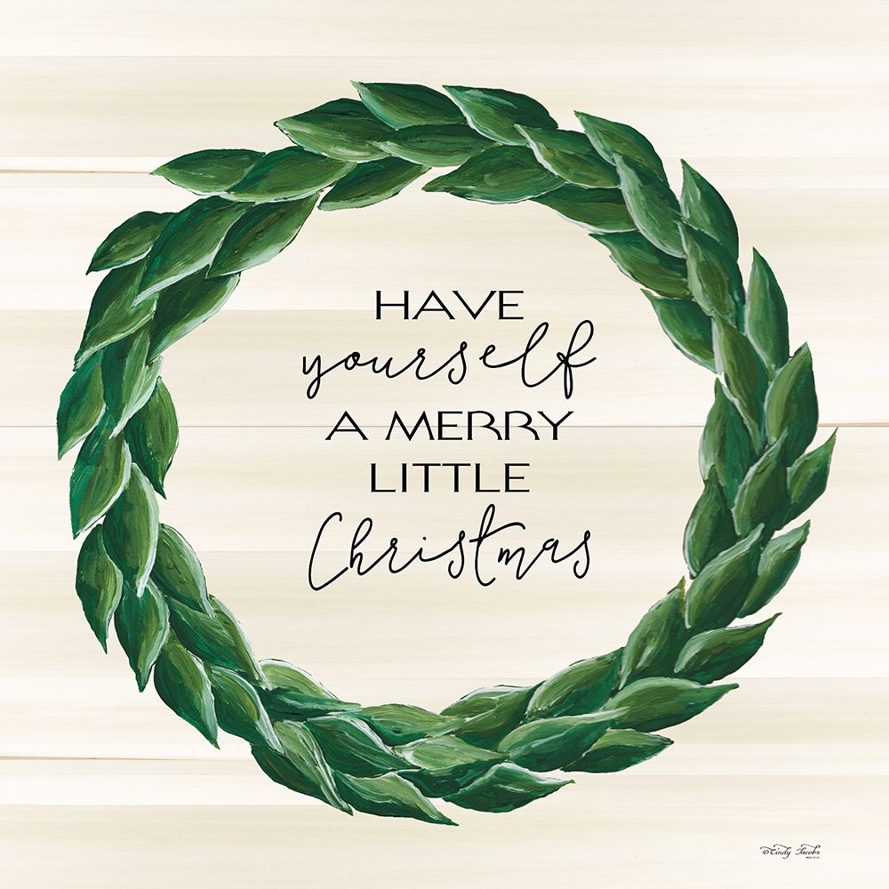 Merry Little Christmas Wreath art print by Cindy Jacobs for $57.95 CAD